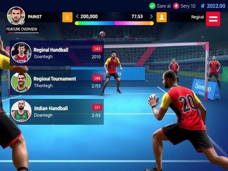 Indian Handball King gameplay screenshot showing intense match action